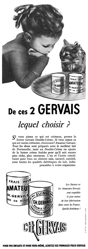Advert Gervais 1959