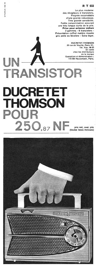 Advert Ducretet-Thomson 1960