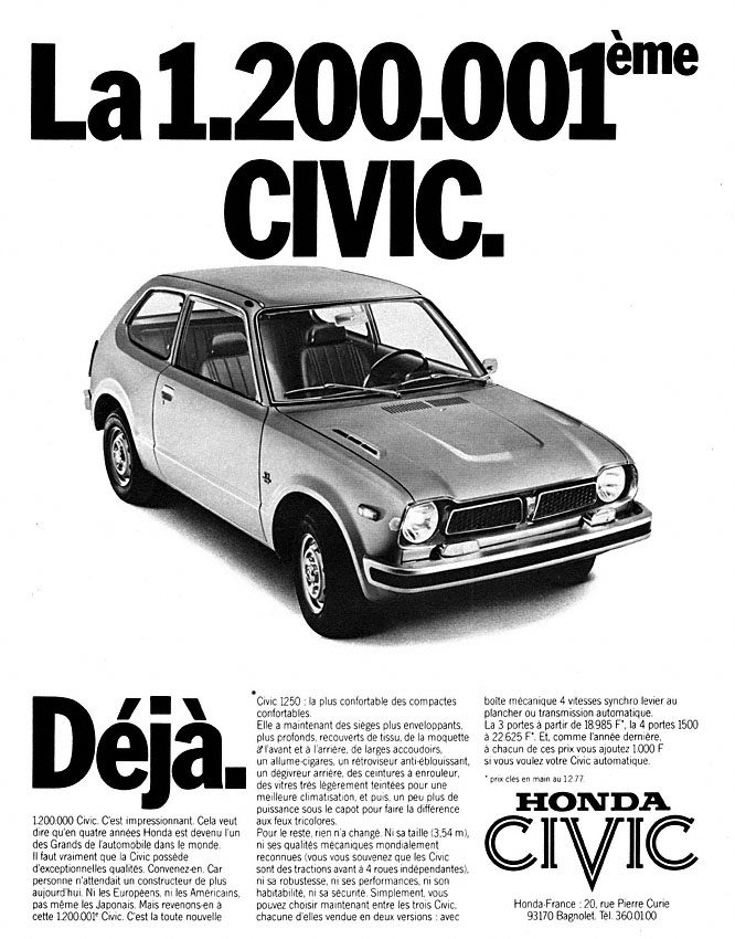 Advert Honda 1977