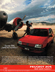 Advert Peugeot 1988