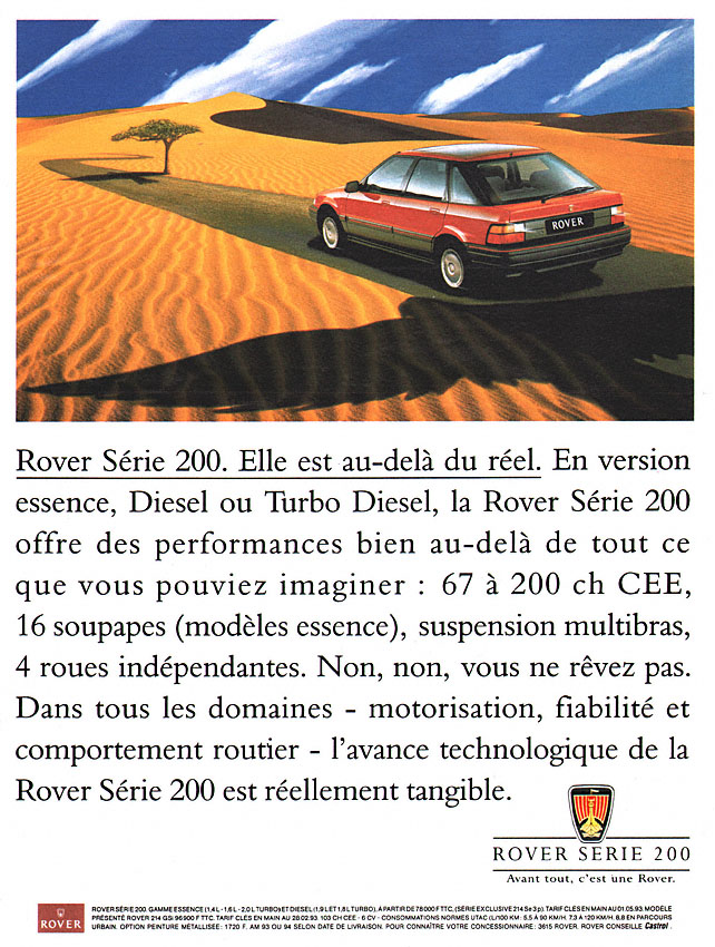 Advert Rover 1993