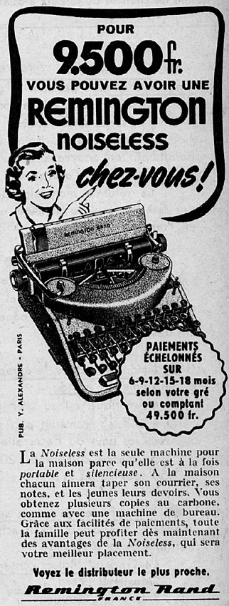 Advert Remington 1953