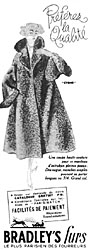 Advert Bradley's furs 1952