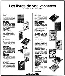 Advert Gallimard 1973