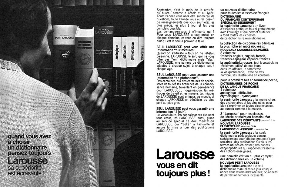 Advert Larousse 1971