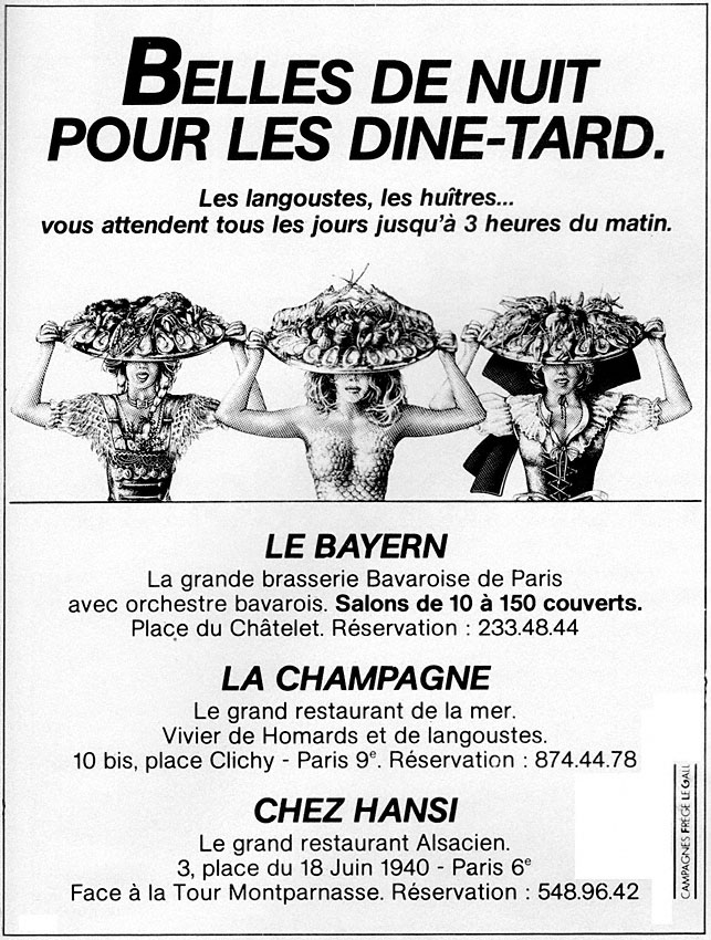 Advert Restaurants 1986