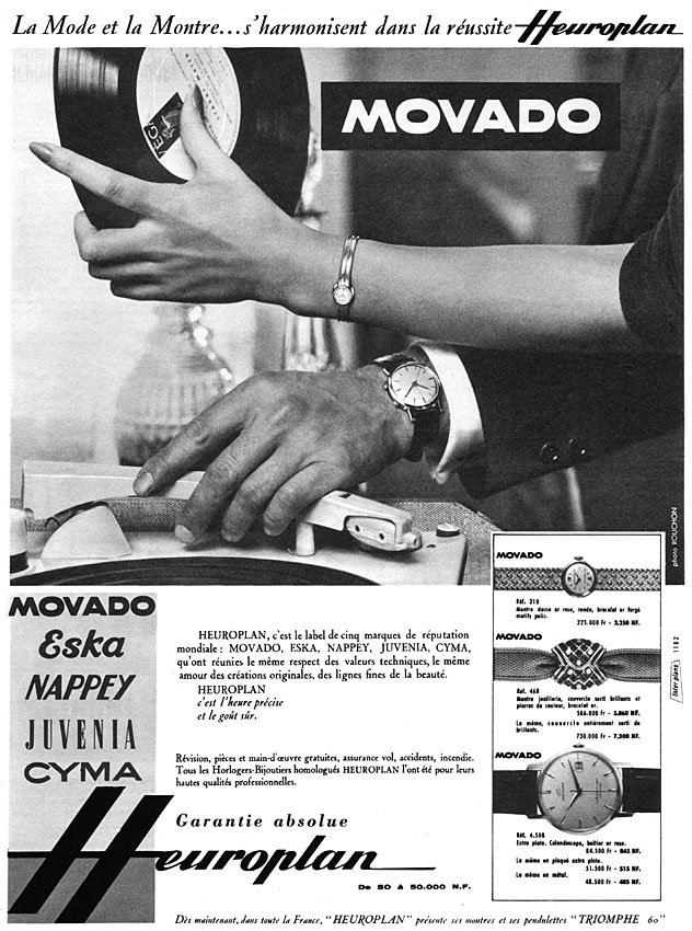 Advert Movado 1959