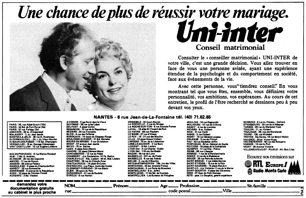Advert Uni-Inter 1978
