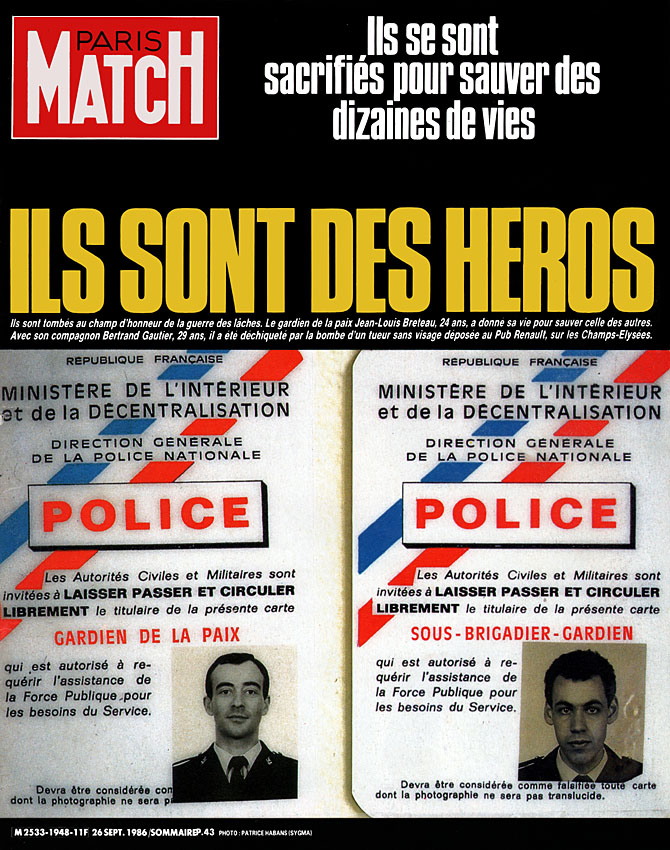 Paris match issue 1948 from September 1986