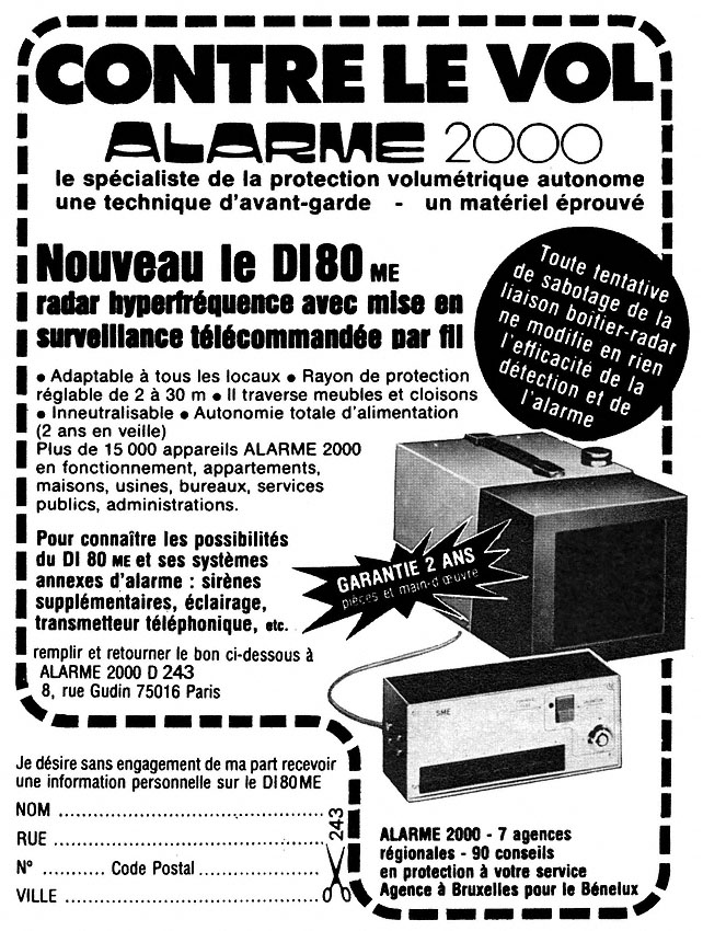Advert Alarme 2000 1977