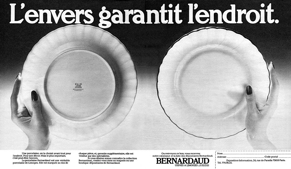 Advert Bernardaud 1976
