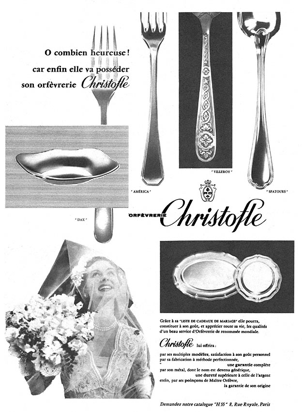 Advert Christofle 1956