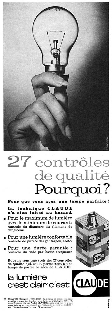Advert Claude 1961