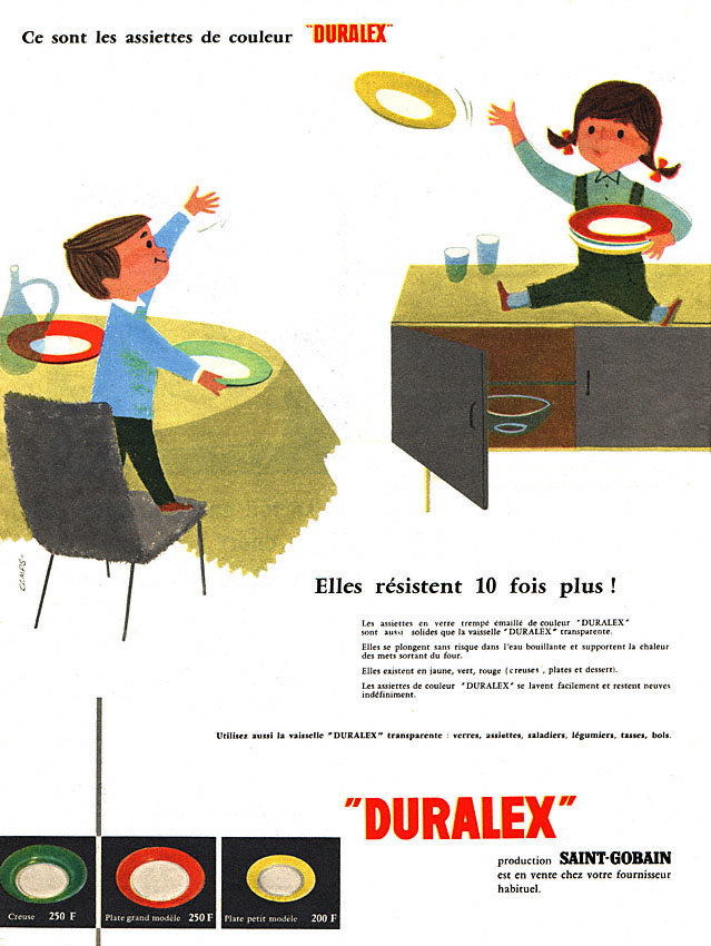 Advert Duralex 1957