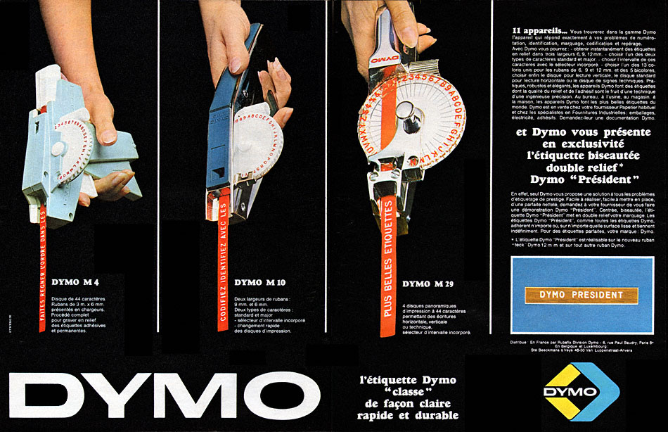 Advert Dymo 1965