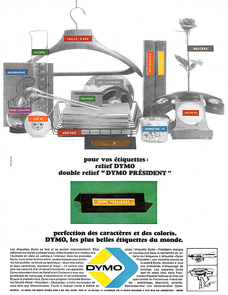 Advert Dymo 1965