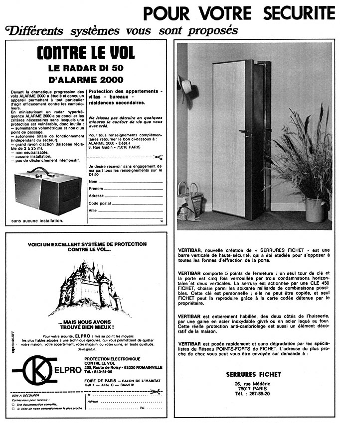 Advert Fichet 1975