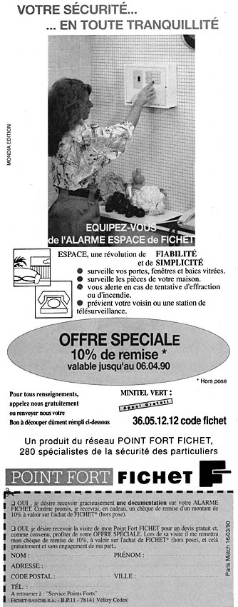 Advert Fichet 1990