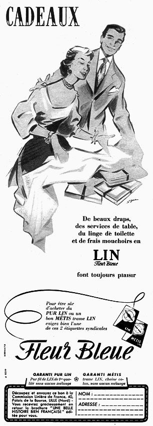 Advert Fleur bleue 1954