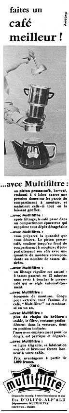 Advert Multifiltre 1957