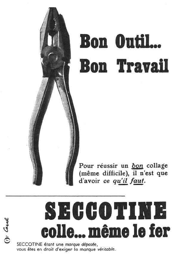 Advert Seccotine 1958