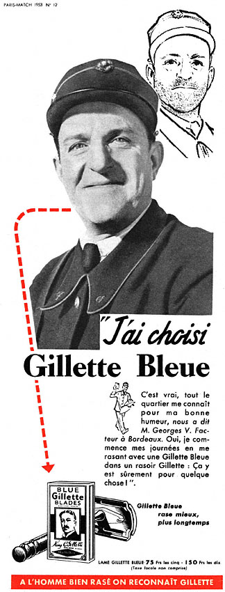 Advert Gilette 1953