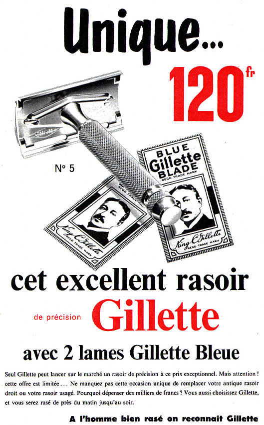 Advert Gilette 1955