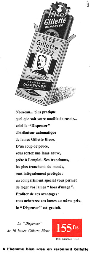 Advert Gilette 1956