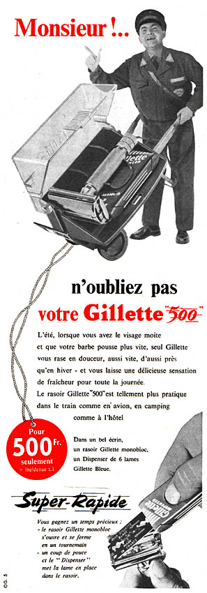 Advert Gilette 1956
