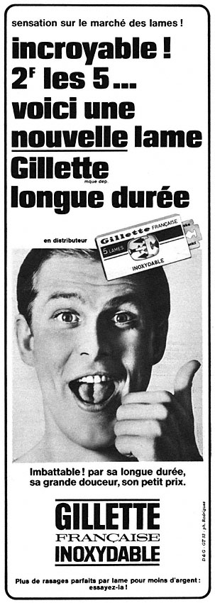 Advert Gilette 1965