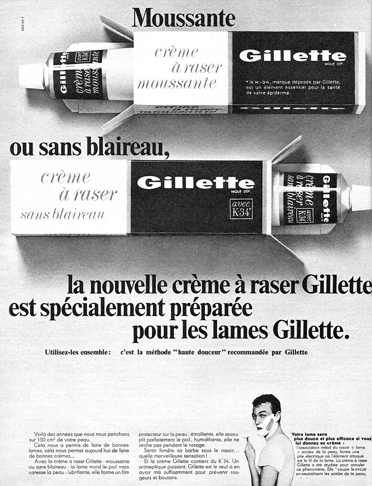 Advert Gilette 1966