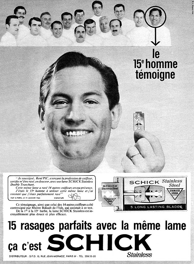 Advert Schick 1965