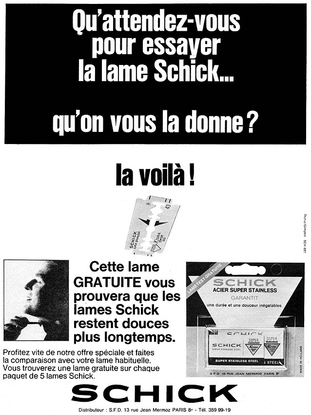 Advert Schick 1968