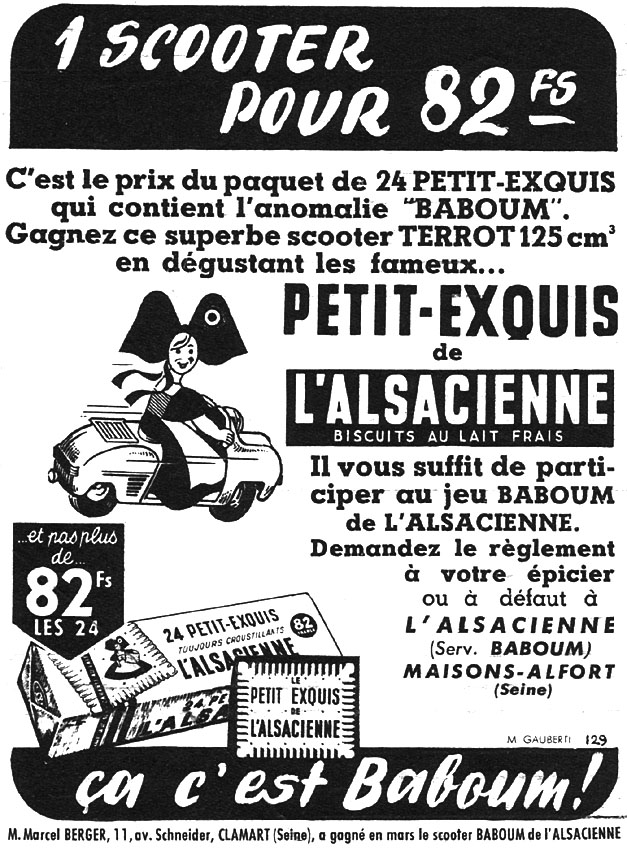 Advert Alsacienne 1954