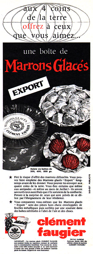 Advert Clement Faugier 1961