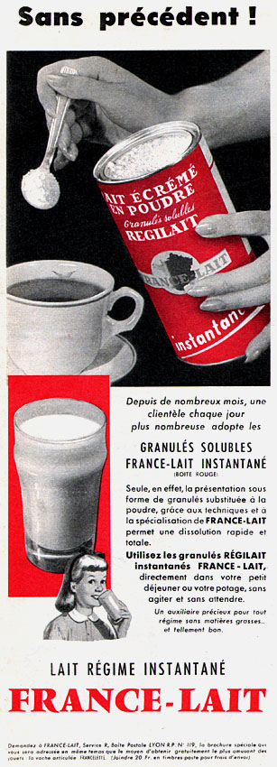 Advert France Lait 1958