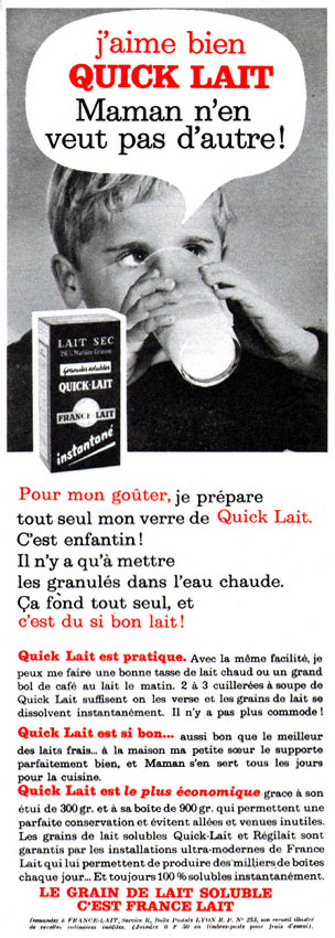 Advert France Lait 1963