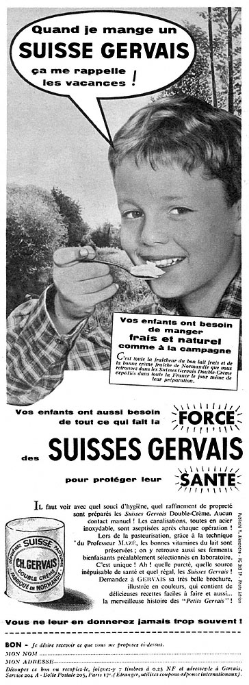 Advert Gervais 1960