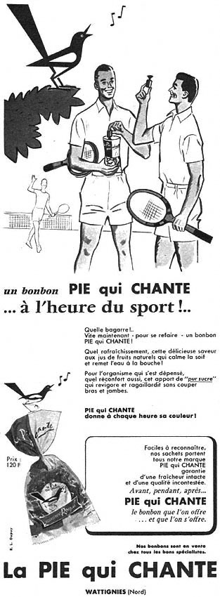 Advert La pie qui chante 1958