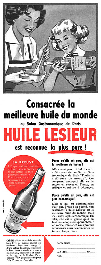 Advert Lesieur 1954