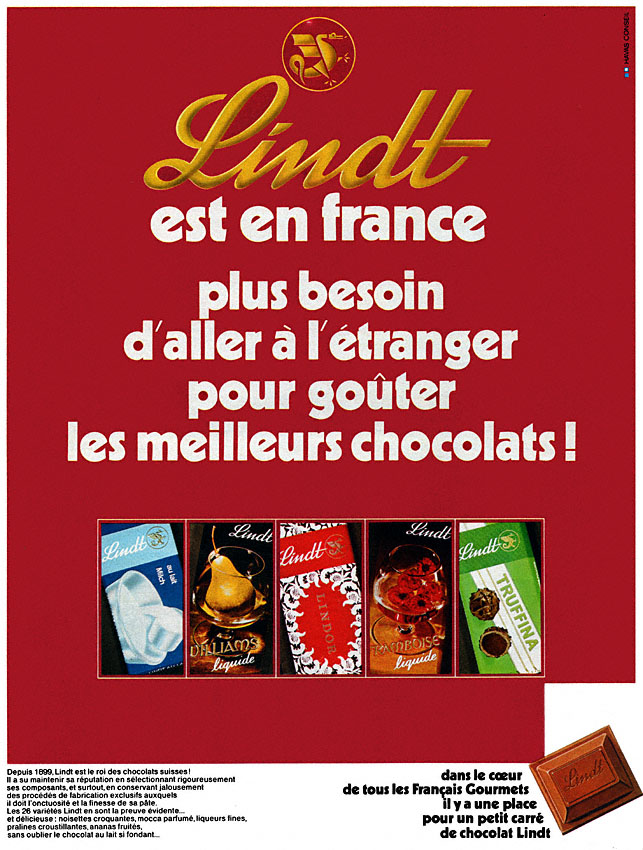 Advert Lindt 1970