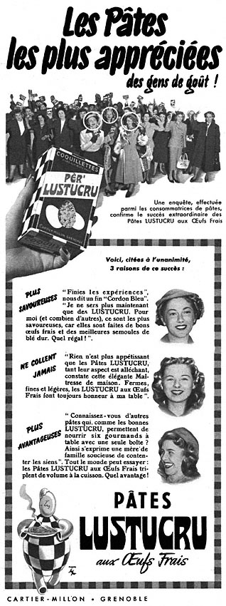 Advert Lustucru 1952