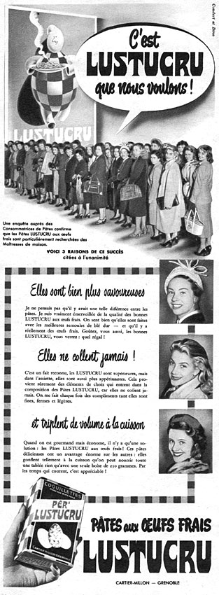 Advert Lustucru 1952