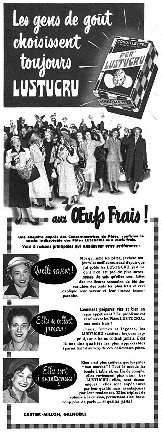 Advert Lustucru 1952