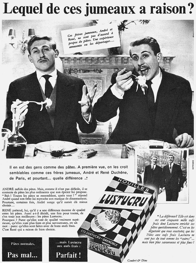 Advert Lustucru 1958