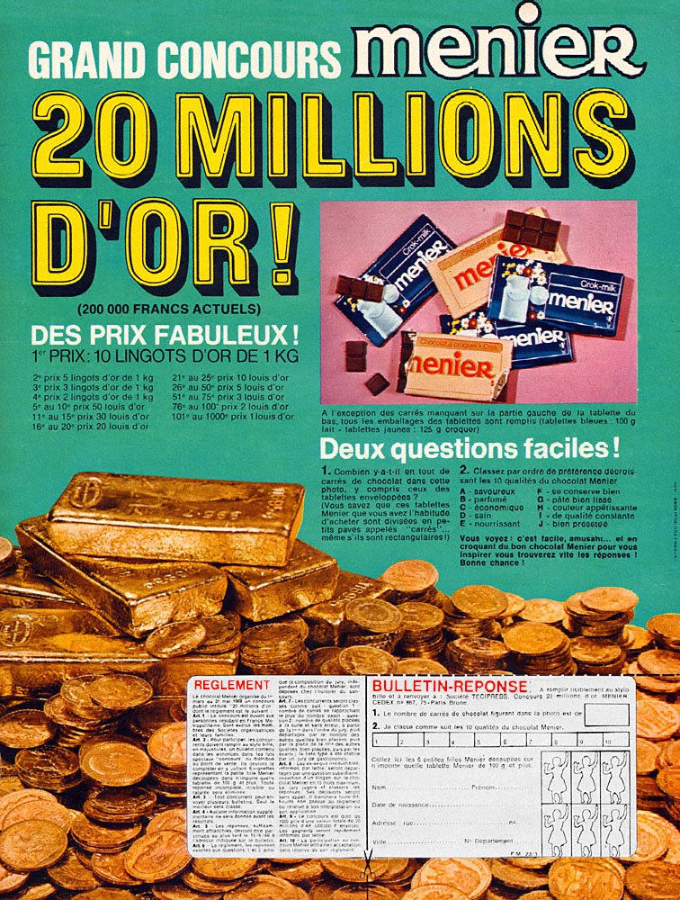 Advert Menier 1968