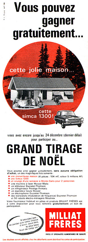 Advert Milliat Frres 1963