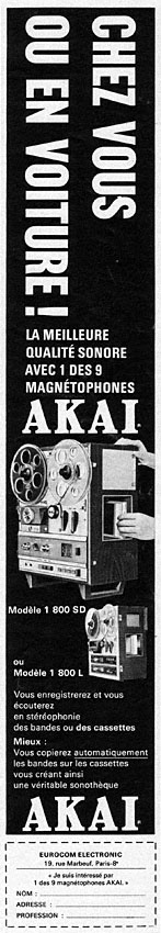 Advert Akai 1969