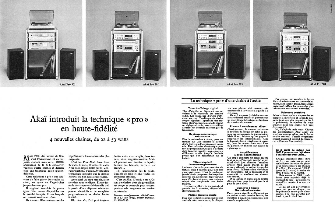 Advert Akai 1980