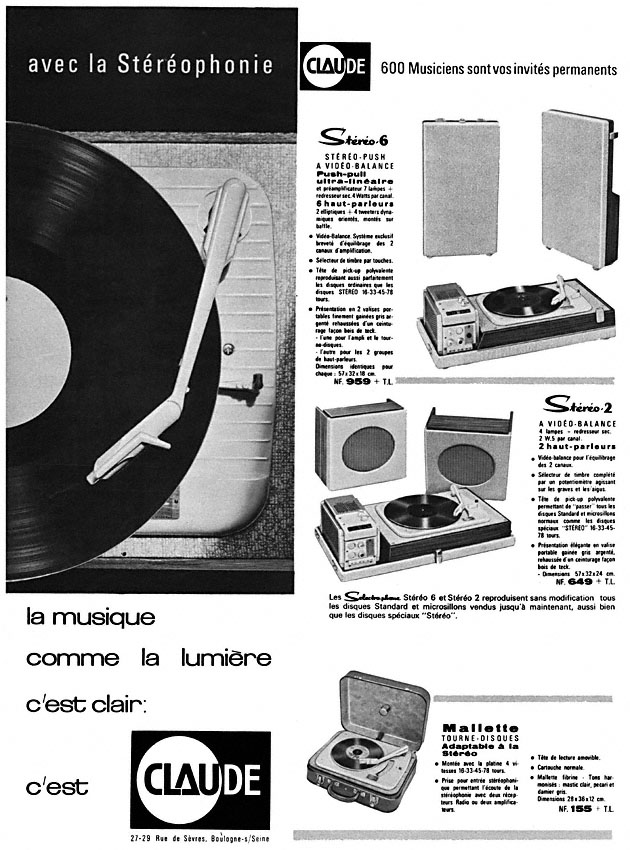 Advert Claude 1962